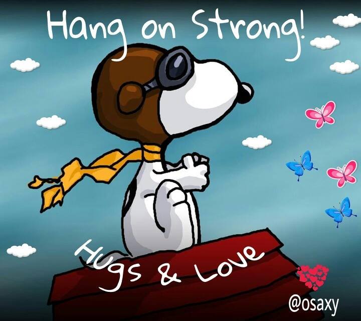 snoopy hang on strong